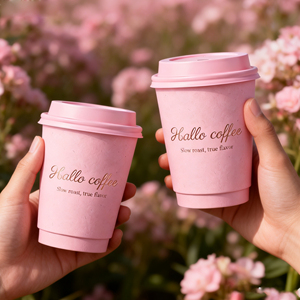 CM 8oz 12oz 16oz Pink Paper Coffee <b>Cup</b> Custom Logo Bronzing Thickened Insulated Double Wall Insulated <b>Disposable</b> Hot Drink <b>Cups</b> - Product Image 4