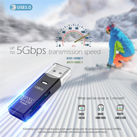 Lecteur de carte SD Micro TF USB 3.0, 5Gbps 2 en 1 USB3.0 Lecteur de carte mémoire SD à double emplacement Adaptateur USB 2.0 pour SDXC, SDHC, MMC, RS-MMC
