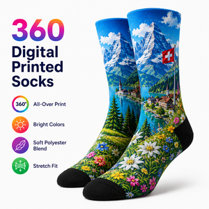 <span class=keywords><strong>Calcetines</strong></span> Personalizados con Impresión Digital 360°, Diseño del Canal de Venecia, Sublimación Completa, <span class=keywords><strong>Calcetines</strong></span> de Poliéster OEM, Recuerdo de Viaje, Venta al Por Mayor - Product Image 5