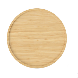 天然竹製丸型サービングトレイ 環境に優しいフルーツ、チーズ、スナック用プレート 積み重ね可能なキッチン食器 - Product Image 2