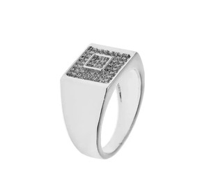 Men's Iced Out <b>CZ</b> Baguette Finger <b>Ring</b> Luxury Hip Hop Jewelry - Product Image 1