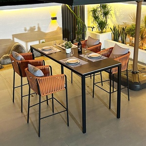 Muebles de jardín Patio Cuerda Silla alta Decoración Nordic Outdoor <span class=keywords><strong>Mesa</strong></span> <span class=keywords><strong>y</strong></span> silla Set - Product Image 5