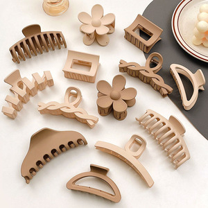 Copricapo da donna color caffè al latte autunno e inverno clip artiglio per capelli da bagno artiglio per capelli grande clip di squalo accessori per capelli all'ingrosso - Product Image 2