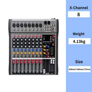 FLALWREO CT8 Contrôleur de karaoké DJ stéréo professionnel Console audio alimentée par USB à 8 canaux Système de sonorisation en plastique - Product Image 2