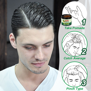 Pomade capillaire noire <span class=keywords><strong>pour</strong></span> <span class=keywords><strong>homme</strong></span> en marque propre, naturelle, biologique, à base d'huile d'olive et de jojoba, à base d'eau, tenue forte, <span class=keywords><strong>crème</strong></span> <span class=keywords><strong>pour</strong></span> <span class=keywords><strong>cheveux</strong></span> <span class=keywords><strong>bouclés</strong></span> - Product Image 1