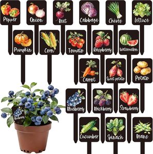 24 étiquettes de plantes en acrylique, 12 styles, marqueurs d'herbes de jardin, étiquettes de piquets pour plantes, étiquettes noires imperméables pour jardin intérieur et extérieur - Product Image 3