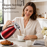 Vente en gros de carafe isotherme à double paroi en acier inoxydable 304 de 2 L pour le café et le thé, idéale pour les hôtels et les restaurants