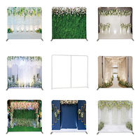 Supports de toile de fond pour photomaton en aluminium 8x8 pieds, avec housse de protection, toile de fond murale en tissu tendu, toile de fond pour salon professionnel
