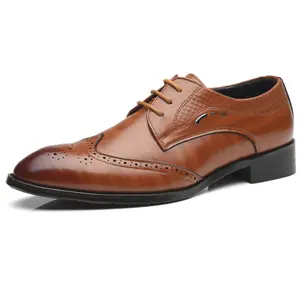Up-0524r sepatu formal tunggal pria, sneaker pertemuan pernikahan luar ruangan klasik modis grosir untuk pria