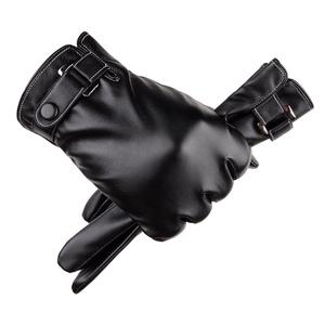 Gants de ski décontractés en <span class=keywords><strong>cuir</strong></span> PU pour <span class=keywords><strong>homme</strong></span> HF, automne/hiver, écran tactile, chauds, pour le cyclisme, les sports de plein air, rembourrés en coton - Product Image 2
