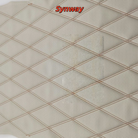 Cuir PVC gaufré 3D à motif diamant avec support tricoté pour textile de maison, sièges de voiture de luxe, usage extérieur imperméable