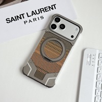 Dissipation thermique pour iPhone 17 Pro Max en aluminium 360° pour le dropshipping °   Étui de téléphone antichoc sans bordure avec support rotatif et couverture magnétique