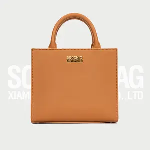 Soochic Dress Custom Logo Luxury Embossed Purple Square Leather Womens Tote Shoulder Bags For Women Purses And Handbags