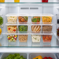 Boîte de préparation de repas à 2 compartiments de 1000 ml, récipient de stockage alimentaire jetable avec couvercle hermétique facile à ouvrir