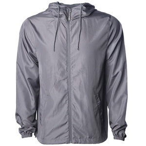 Veste coupe-vent pour homme personnalisée, sans motif, pour l'automne, avec broderie 3D, capuche, légère, résistante à l'eau, fermeture éclair - Product Image 4