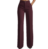 Pantalon de Costume Élégant pour Femme – Taille Mi-Haute, Coupe Droite, Longueur Intégrale, en Spandex/Polyester – Nouvelle Collection Automne Hiver