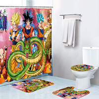Dragon Ball Goku Anime 3D Rideau de douche Set Home Decor Kids Christmas Gift