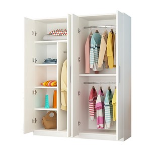 Armario de madera maciza hecho a medida para el hogar y el dormitorio, estilo moderno minimalista, color sólido, gran capacidad, puertas dobles. - Product Image 4