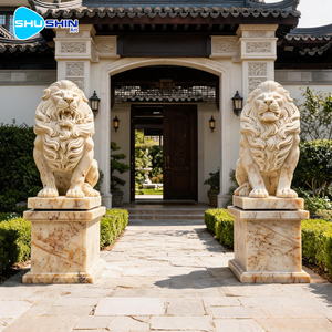 <span class=keywords><strong>Statue</strong></span> di Leoni a Grandezza Naturale in Marmo Naturale, Design Moderno, Fatte a Mano, Durevoli, per Decorazione Esterna di Giardini, Ville e Chiese, Colore Personalizzabile - Product Image 2