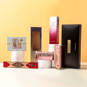 Logo cá nhân sáng bóng hộp giấy vàng lá dập nổi UV tráng hộp giấy 280 300 350 400 gram trắng chăm sóc da hộp giấy thiết lập - Product Image 1