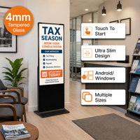 Pantalla Comercial para Interiores 2K/4K UHD 24/7 de 32-65 Pulgadas 178 °   Base Táctil PCAP Delgada de 4 mm con Ángulo de Visión Amplio para Windows Mobile