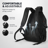Sac à dos d'affaires noir personnalisé pour ordinateur portable, imperméable, pour voyage et travail, grande capacité, multi-poches, OEM ODM
