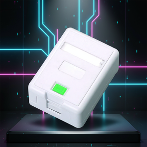 Caja de Superficie para Cable de Fibra Óptica CAT5E FTP Blindado, Placa Frontal RJ45 RJ11 Earthnet, Modelo F046 - Product Image 1