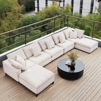 Mediterranes Neues Design Wasserdichte Stoff-U-förmige Modulsofa Cloud Couch Eckgarnitur für den Heimgebrauch