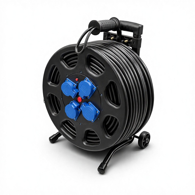 Heavy Duty 20m 25m 50m Waterproof Industrial Extension Cord Outdoor Portable Cable Reel with EU Plug for Workshop Construction