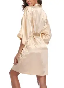 Customization Women's Plus Size Satin Robes Plus Size Silky Kimonos Robes Sleepwear