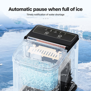 Household Countertop <b>Ice</b> <b>Maker</b> 12kg/day Plastic Housing <b>Ice</b> Self-Cleaning for Home Kitchen Using Bottled Water - Product Image 2