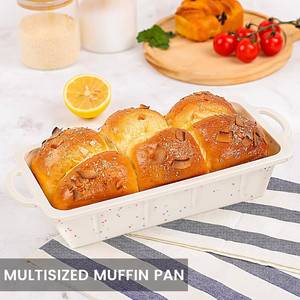 MUYULINS Molde Rectangular para Pan y Pastel de Silicona con Marco Metálico Reforzado, Antiadherente, Libre de BPA, Apto para LFGB - Product Image 1