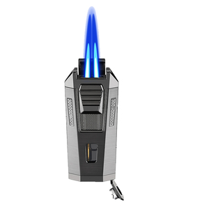 Dual Jet Blue Flame Encendedor de cigarros a prueba de viento de alta potencia con diseño moderno para cigarrillos Cigar <span class=keywords><strong>Rest</strong></span> Punch & Poker - Product Image 4