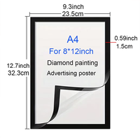 Cadre magnétique pour affiche A4 avec couverture transparente pour la décoration murale de bureau