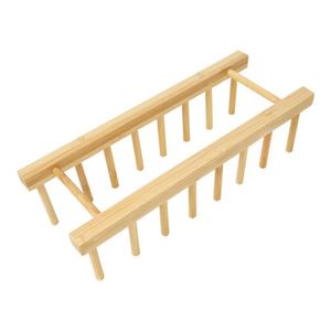 आधुनिक बहुक्रियाशील बांस नाली रैक प्लेट कप ड्रायर और रसोई भंडारण व्यंजन शेल्फ - Product Image 1