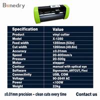 Plotter de corte de vinilo con prensa térmica X-1350, alimentación de 1350 mm, corte de 1260 mm, contorno manual, motor paso a paso, Signmaster para pegatinas, calcomanías y letreros