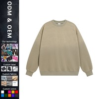 Hoodie unisexe col rond 370G, style vintage délavé, coupe ample à manches longues, pour l'automne – Fabrication sur mesure pour les fabricants de vêtements