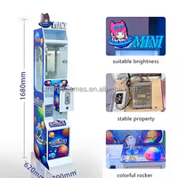 Mini Máquina de Garra Tipo Arcade Operada con Monedas para Premios, Grúa Expendedora para Juguetes Pequeños con Aceptador de Billetes, Regalos de Muñecos, Dulces y Premios de Peluche