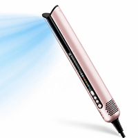 Sèche-cheveux et lisseur électrique 2-en-1 à flux d'air puissant, moteur sans balais haute vitesse 105000 tr/min pour usage sec et humide