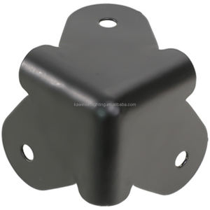 Angle d'enveloppe métallique de 90 degrés, 3 trous de protection d'angle, support de renforcement, boîte audio, accessoires d'armoire, coin noir avec 3 pieds - Product Image 2