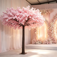 Arbre artificiel personnalisé de fleurs de cerisier rouge vif, fausse fleur de Sakura pour la décoration de scène de mariage, hôtel, banquet, événement