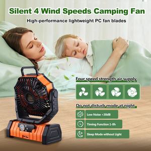 Ventilador de Mesa Recargable Portátil para Camping de 20000mAh en Tendencia 2026, Modelo F6 con 4 Velocidades y Luz, Ventilador Solar Recargable - Product Image 4