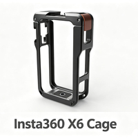 Gabbia Protettiva per Fotocamera Insta360 X6 in Lega di Alluminio con Punti di Montaggio Multipli per Vlogging e Riprese Professionali