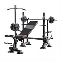 Rak Bench Press CooSport Fitness, Set Barbell Squat Pria, Bangku Fitness Multifungsi, Bangku Angkat Beban