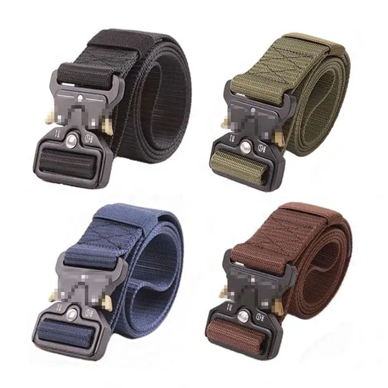 Fashion Woman Wide Webing Outdoor Quick Release Men Belts Buckle Wholesale Automatic Black Belt