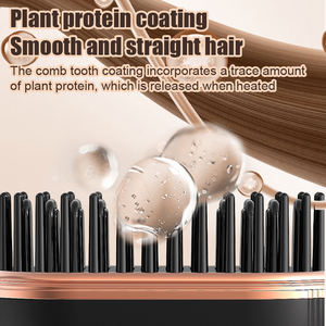 Pettine Lisciante Portatile a Riscaldamento Rapido per Viaggi, Mini Spazzola Elettrica Senza Fili per Acconciature con Custodia - Product Image 5