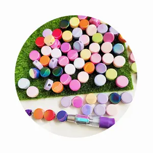 New Fashion Mixed Color Flat Round Beads AB Plated Coin Beads Charms For Necklace Bracelet Pen Jewelry Making Supplier