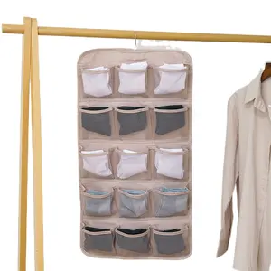 Good Price Double sided hanging underwear organizer storage over the door wardrobe sock organizer with hock