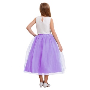 4-14 8 años Últimos diseños de vestidos para niños Princesa para niños Cumpleaños Fiesta de bodas Graduación Baile Vestidos de flores para niñas - Product Image 3