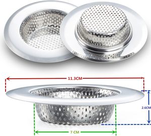 Moderno lavello da cucina filtro ampio bordo 4.5 \ "diametro <span class=keywords><strong>acciaio</strong></span> inox e Silicone <span class=keywords><strong>scolapasta</strong></span> - Product Image 4